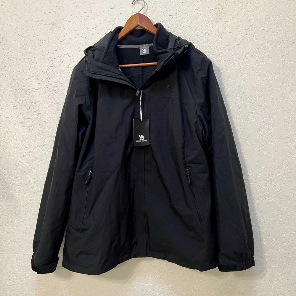 Camel Crown Womens 3 In 1 Jacket Black Waterproof Ski Fleece Winter XL - Picture 4 of 8
